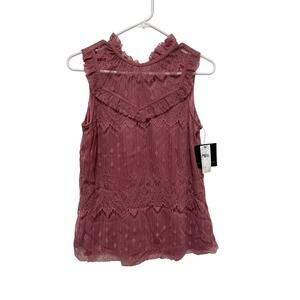 NWT IN San Francisco Mauve Lace dressy Tank top Size Small